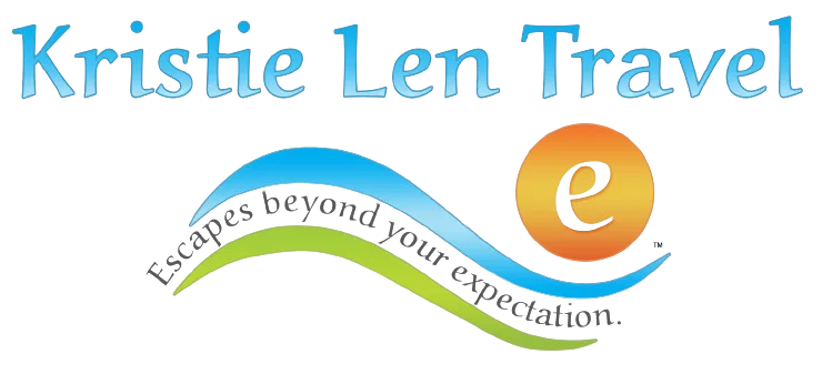 Kristie Len Travel Logo with Waves and Sunset-Style Design